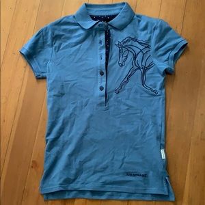 Horseware size small, blue short sleeved shirt